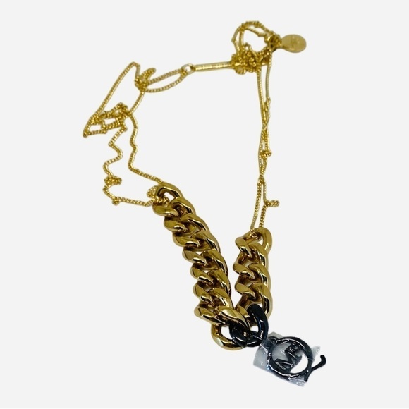 Alexander McQueen Necklace RARE Dbl Link w Cuban Link & McQueen Logo NWOT​​​​​​​ - Picture 4 of 5